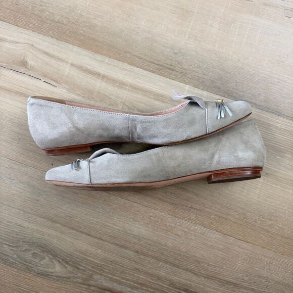 Kate Spade New York Edina Beige Bunny Flats Size 8.5 Luxury Designer Preppy Chic - Picture 6 of 7
